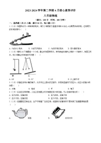 山东省枣庄市山亭区第四十中学2023-2024学年下学期八年级第一次月考监测物理试卷(无答案)