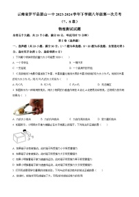 云南省曲靖市罗平县罗平县腊山第一中学2023-2024学年八年级下学期3月月考物理试题（原卷版+解析版）