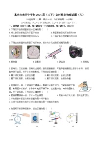 重庆南开中学2023-2024学年九年级下学期期中物理试卷