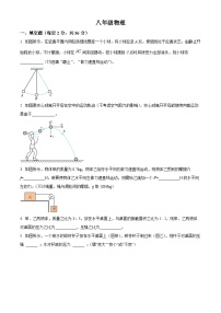 安徽黄山2023-2024学年八年级下学期物理期中考试卷（原卷版+解析版）