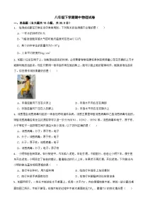 陕西省西安2024年八年级下学期期中物理试卷(附答案）