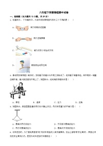 天津市北辰区2024年八年级下学期物理期中试卷(附答案）