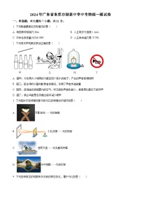 2024年广东省东莞市厚街湖景中学中考物理一模试卷（原卷版+解析版）