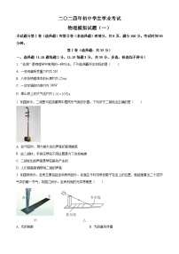 2024年山东省泰安市东平县中考一模物理试题（原卷版+解析版）