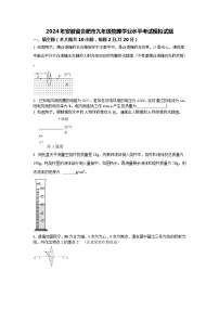 2024年安徽省合肥市九年级物理学业水平考试模拟试题