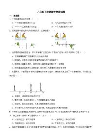 甘肃省兰州市2024年八年级下学期期中物理试题（附答案）