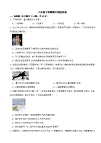陕西省西安市2024年八年级下学期期中物理试卷（附答案）