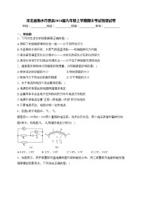 河北省衡水市景县2024届九年级上学期期末考试物理试卷(含答案)