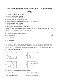 2023-2024学年海南省海口市农垦中学九年级（上）期末物理试卷（A卷）（含详细答案解析）