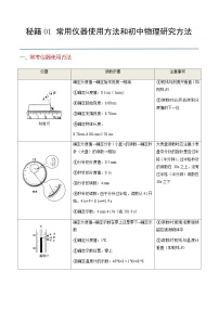 秘籍01 常用仪器使用方法和初中物理研究方法-备战2024年中考物理二轮复习抢分秘籍（全国通用）