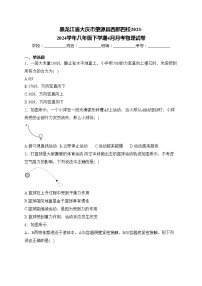 黑龙江省大庆市肇源县西部四校2023-2024学年八年级下学期4月月考物理试卷(含答案)