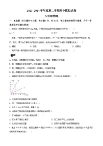 江苏省淮安市洪泽湖初级中学2023-2024学年八年级下学期期中物理模拟试题（原卷版+解析版）