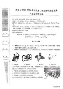 湖北省武汉市洪山区2023-2024学年下学期期中八年级物理试题