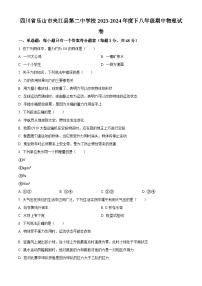 四川省乐山市夹江县第二中学校2023-2024学年八年级下学期4月期中物理试题（原卷版+解析版）