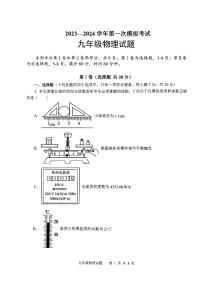 2024年山东省济宁市微山县中考一模物理试题