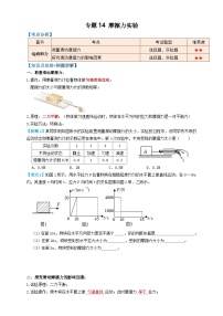 2024年中考物理必考考点专题14摩擦力实验（原卷版）