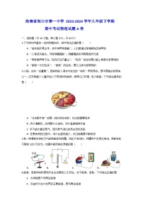 海南省海口市第一中学 2023-2024学年九年级下学期期中考试物理试题A卷