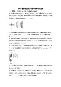 2024年安徽省安庆市中考物理模拟试卷