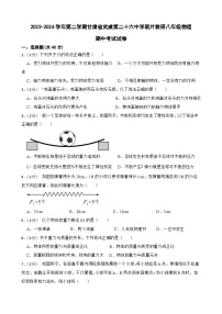 甘肃省武威市凉州区武威二十六中教研联片2023-2024学年八年级下学期5月期中物理试题