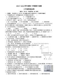 江苏省徐州市新沂市2023-2024学年八年级下学期期中考试物理试卷