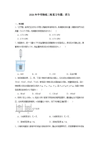 2024年中考物理二轮复习专题：浮力（含答案）