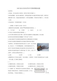 2024届山东省东营市中考物理模拟试题（含答案）