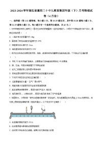 湖北省襄阳市第二十中学教育集团2023-2024学年九年级下学期月考物理试卷（4月份）（原卷版+解析版）