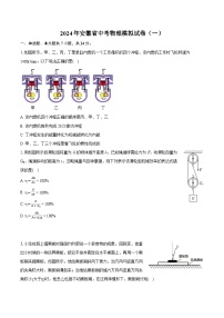 2024年安徽省中考物理模拟试卷（一）（含详细答案解析）