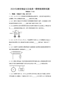 2024年春安徽省九年级县一模物理调研试题（含答案）