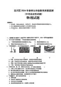 2024年四川省达州区中考适应性考试（二模）物理试题