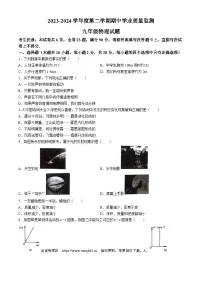 江苏省连云港东海县2023-2024学年第二学期九年级期中试卷物理(无答案)