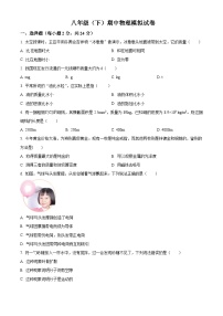 +2023-2024学年人教版物理八年级下学期期中物理模拟试卷+