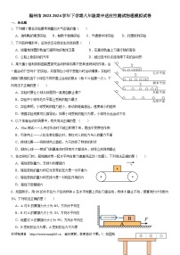 159，福建省福州市2023-2024学年下学期八年级期中适应性测试物理模拟试卷