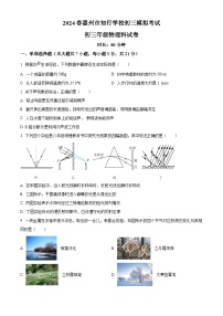 2024年广东省惠州市知行学校九年级中考物理一模试卷（原卷版+解析版）