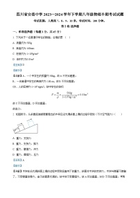 01，四川省资阳市安岳县安岳中学2023-2024学年下学期八年级物理期中考试试题