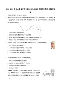 2020-2021学年山东省枣庄市滕州市八年级下学期期末物理试题及答案