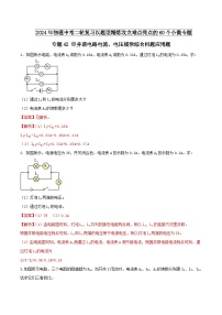 中考物理二轮复习题型精练攻克难点练习专题42 串并联电路电流、电压规律综合问题应用题（含解析）