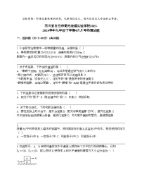 四川省自贡市蜀光绿盛实验学校2023-2024学年九年级下学期4月月考物理试题