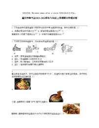重庆市奉节县2023-2024学年九年级上学期期末物理试卷