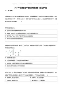 2024年安徽合肥中考模拟物理试卷（部分学校）
