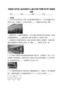 安徽省六安市霍山县多校联考2024届九年级下学期5月中考三模物理试卷(含答案)