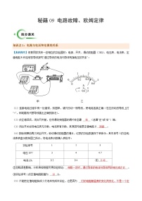 通关09 电路故障、欧姆定律-备战2024年中考物理抢分秘籍试卷