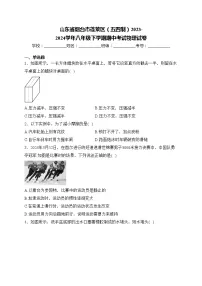 山东省烟台市蓬莱区（五四制）2023-2024学年八年级下学期期中考试物理试卷(含答案)