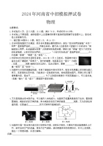 2024年河南省周口市沈丘县联考终极一考卷中考三模物理试题