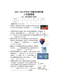 10,河南省驻马店市汝南县2023-2024学年八年级下学期6月月考物理试题