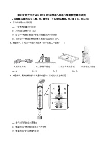 湖北省武汉市江岸区2023-2024学年八年级下学期物理期中试题+