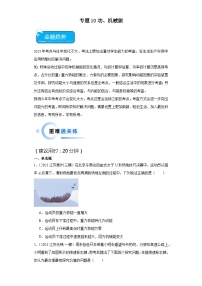 专题10 功、机械能-2024年中考物理【热点·重点·难点】专练（江苏专用）（原卷版）