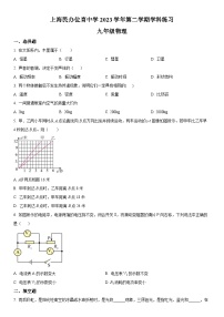 2024年上海市民办位育中学九年级5月月考物理试卷含详解