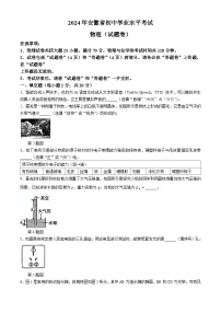 2024年安徽省含山县多校中考三模九年级物理试题+