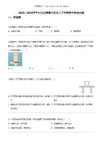 2023_2024学年山东济南章丘区初二下学期期中物理试卷